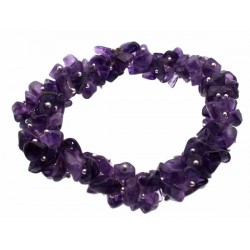 Fused Amethyst Gemstone Chip Bracelet